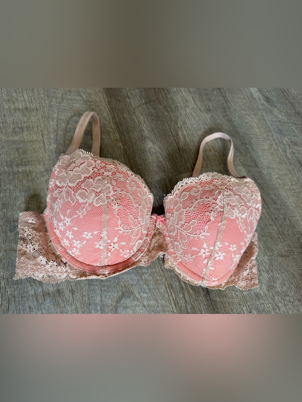 Victoria's Secret Dream Angels Pink Lace Lined Underwire Plunge Bra, 34C